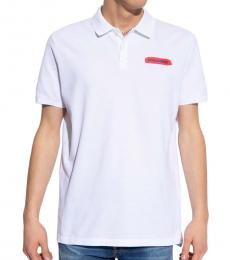 Dsquared2 White Paint Effect Logo Polo