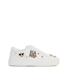 Karl Lagerfeld White Caitie Slip-On Sneakers