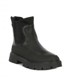 Lucky Brand Black Leather Lug Sole Boots