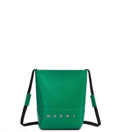 Marni Green Logo Print Mini Crossbody Bag