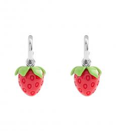 Coach Red Strawberry Huggie Earrings