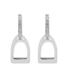 Ralph Lauren Silver Pave Hoop Earrings
