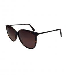 Just Cavalli Brown Havana Round Sunglasses
