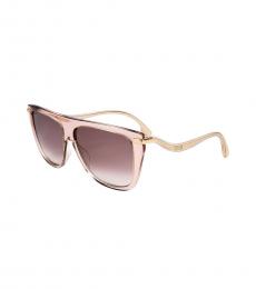 Jimmy Choo Pale Gold Pink Cat-Eye Sunglasses