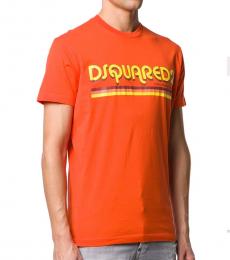 Dsquared2 Orange Logo-Print Cool Fit T-Shirt