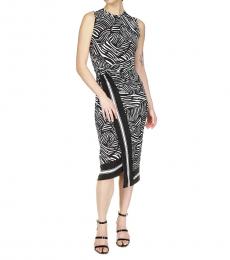 Michael Kors Blackwhite Printed Crew Neck Dress