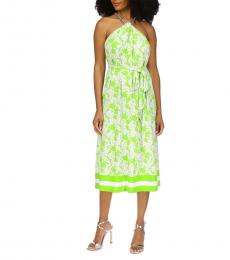 Michael Kors Light Green Halter Neck Sleeveless Dress