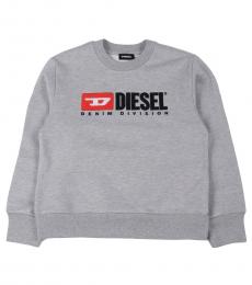 Diesel Little Girls Grey Crew Neck Sweatshirt