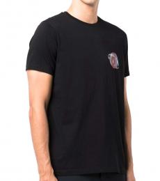 Black Graphic-Print Cotton T-Shirt