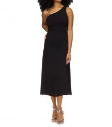 Michael Kors Black Sleeveless Ruched Dress