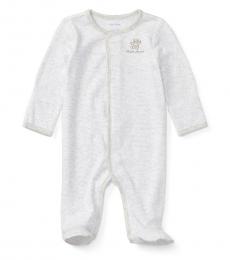 Baby Boys Light Grey Striped Coverall