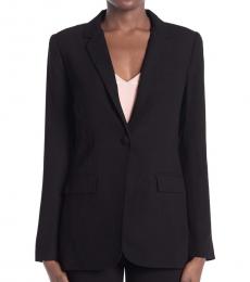 Diane Von Furstenberg Black Vint Notch Lapel Blazer