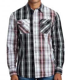 True Religion Pledge Panel Plaid Print Slim Fit Shirt