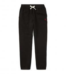 Ralph Lauren Little Boys Black Cotton-Blend-Fleece Pants
