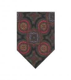 Ralph Lauren Dark Green-Red Square Modish Tie