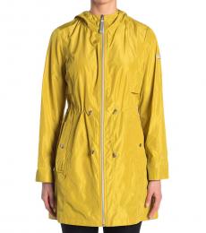 Vince Camuto Yellow Solid Hooded Anorak Jacket