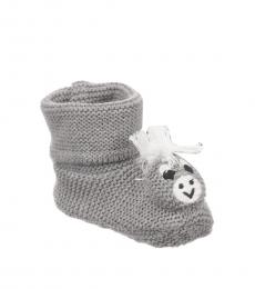 Baby Girls Grey Donkey Knitted Booties
