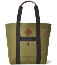 Ralph Lauren Olive Lightweight Mountain Large Tote