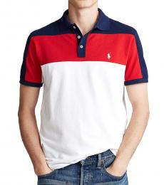 Ralph Lauren Pure White Multi Custom Slim-Fit Polo