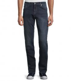 7 For All Mankind Navy Blue Standard-Fit Straight-Leg Jeans