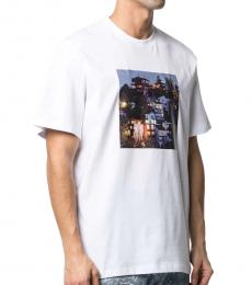 MSGM White Graphic Print T-Shirt