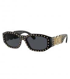 Versace Black Golden Stones Signature Sunglasses