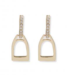 Ralph Lauren Golden Pave Hoop Earrings