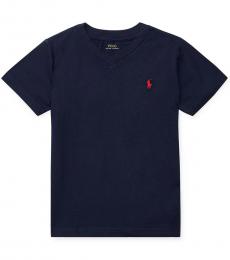 Little Boys Cruise Navy V-Neck T-Shirt
