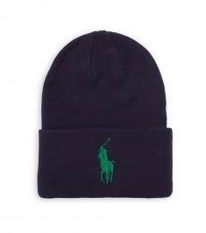 Ralph Lauren Cruise Navy Big Pony Cuffed Beanie