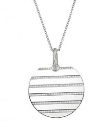 Silver Striped Crystal Necklace
