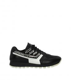 Prada Black Rhinestone Embellished Sneakers