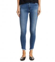 AG Adriano Goldschmied Medium Blue Farrah Skinny Frayed Jeans