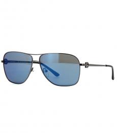 Salvatore Ferragamo Dark Metal Gradient Square Sunglasses
