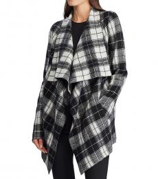 Ralph Lauren Black/White Open-Front Wool Sweater