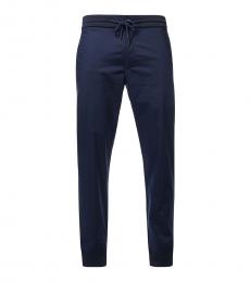 Armani Jeans Dark Blue Solid Logo Track Pants