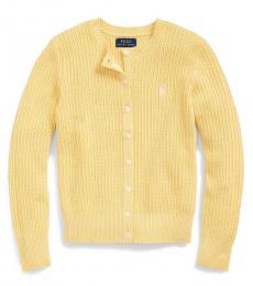 Ralph Lauren Girls Butter Cream Heather Cardigan