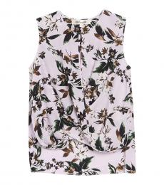 Diane Von Furstenberg Light Purple Draped Silk Blouse