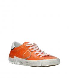 Orange White Low Top Sneakers