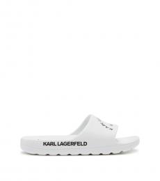 Karl Lagerfeld White Black Xlight Pool Slides