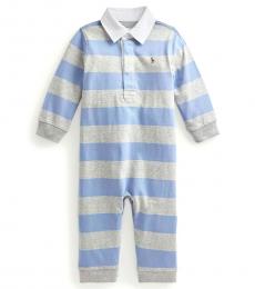 Ralph Lauren Baby Boys Andover Striped Rugby Coverall
