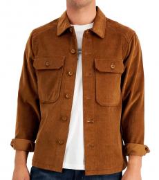 Brown Long-Sleeve Corduroy Shirt