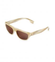 Burberry Beige Brown Rectangle Sunglasses