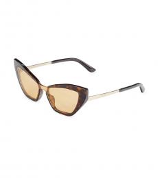 Dolce & Gabbana Brown Cat Eye Tortoiseshell Sunglasses