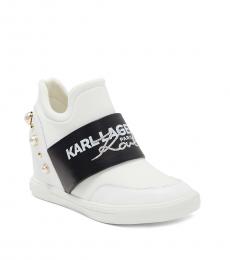 Karl Lagerfeld White Charsi Wedge Sneakers