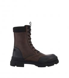 DKNY Brown Zip Combat Boots