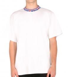 Gcds White Neck Logo T-Shirt