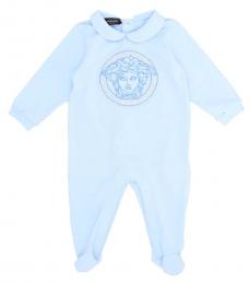 Versace Baby Girls Light Blue La Medusa Bodysuit