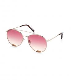 Bally Gold Pink Pilot Sunglasses