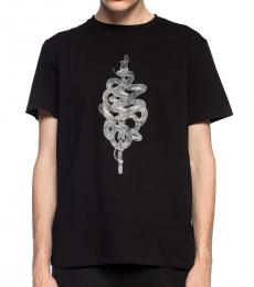 Black Snake Printed Crewneck T-Shirt