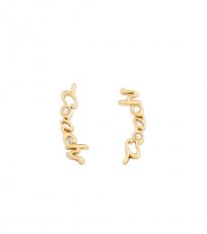 Coach Golden Signature Letter Earrings